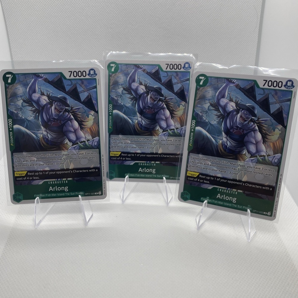 Arlong OP11-023 NM Rare FOIL A Fist of Divine Speed One Piece CCG Card X3